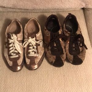 Two pair of coach sneakers